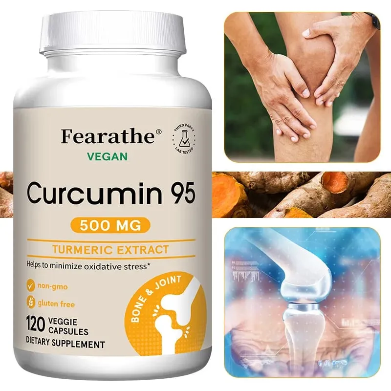 Curcumin - 95% Curcuminoids - Highly Absorbed Turmeric Supplement for Joint Health Comfort & Flexibility - 120 Capsules