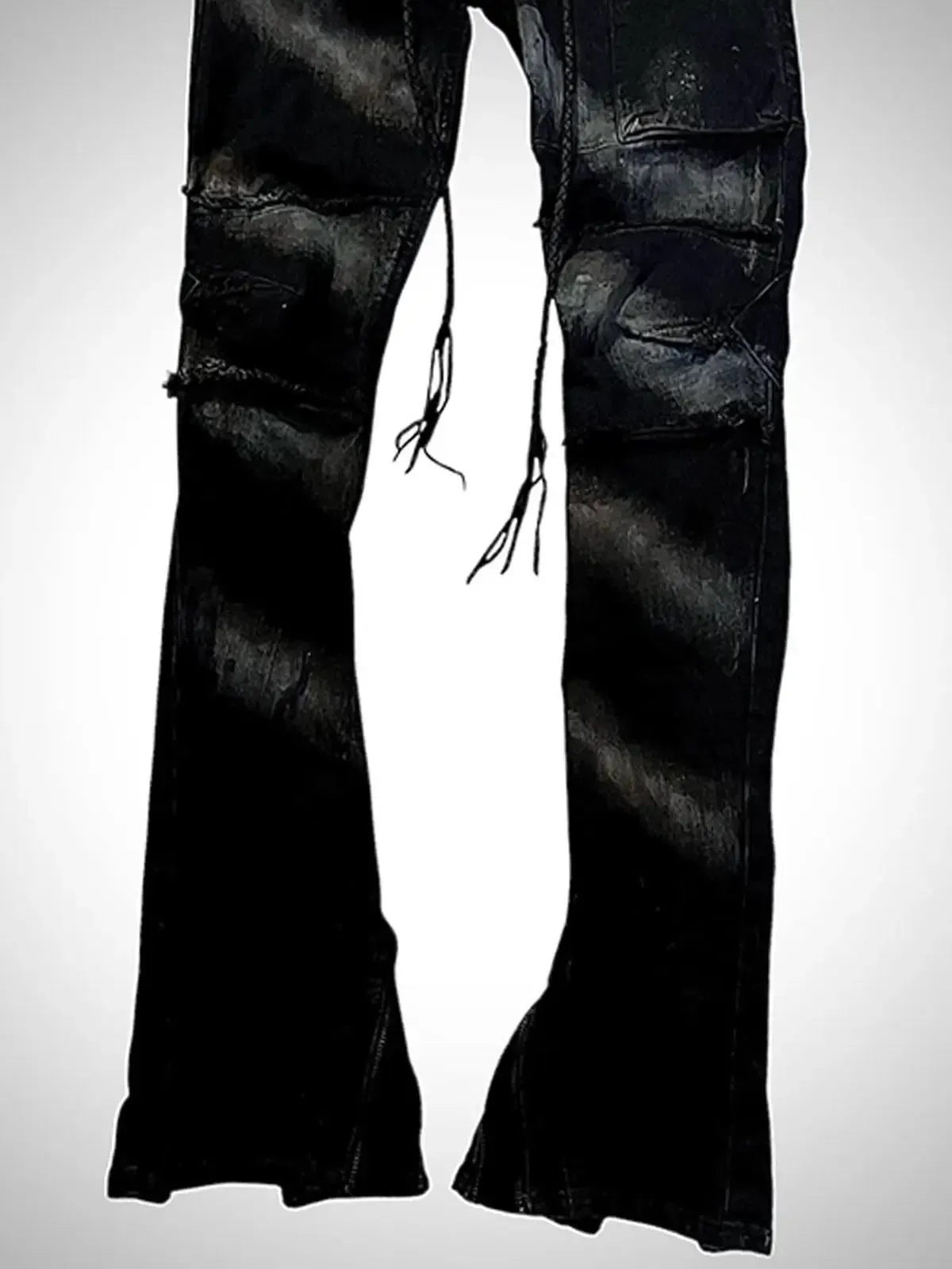 Ifsixwasnine Vision Washed Striped Lace-Up Slim-Fit Pull Jeans