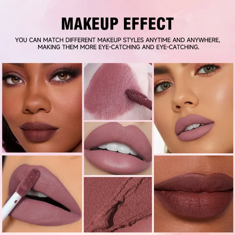 Multiple Colors Matte Velvet Lip Gloss Waterproof Long-lasting Non-stick Cup smooth Lipstick To Apply High Color Rendering