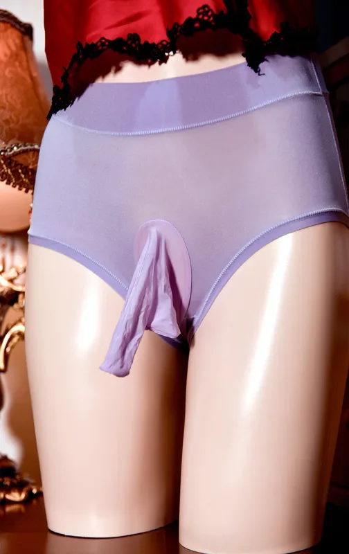 Men Sheer See Through Shiny G-string Sissy U Convex Pouch Thong Breathable Underwear Sheath Briefs Unisex HIgh Elastic Plus Sexy
