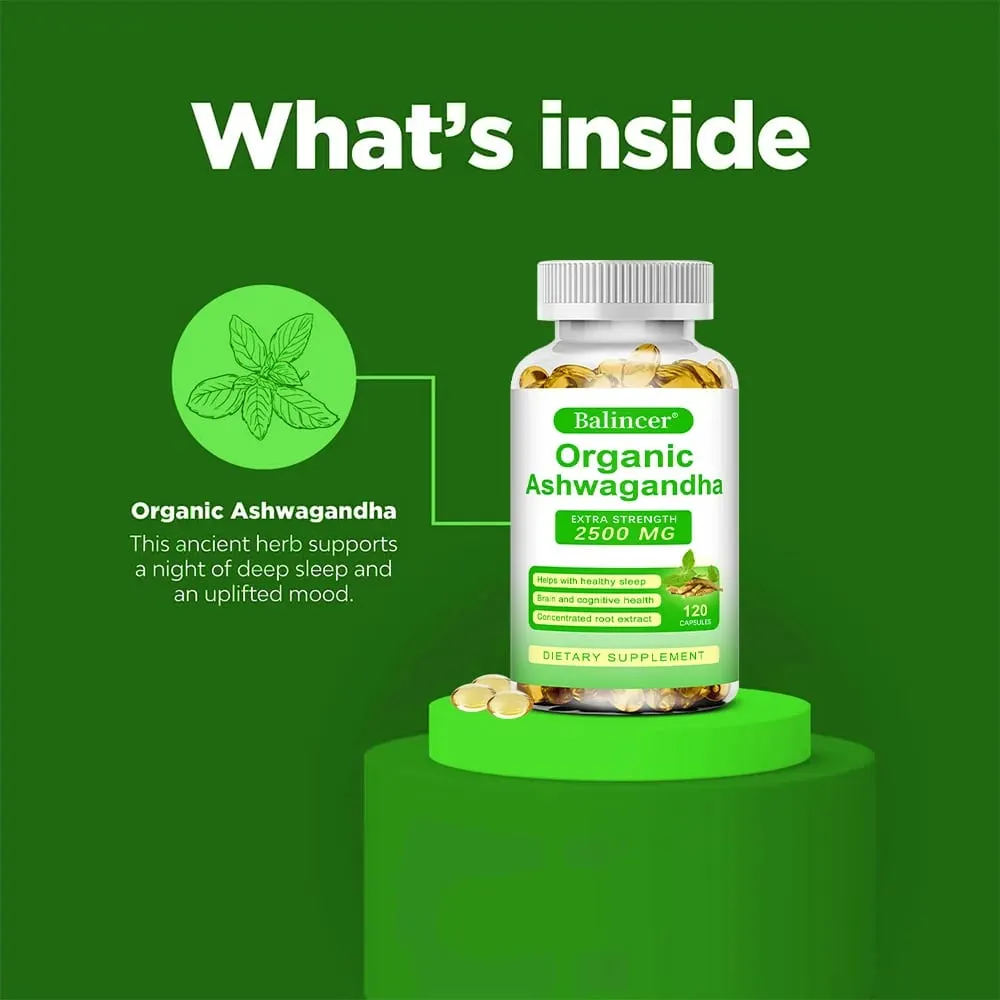 Ashwagandha Supplement- Supports Brain and Memory Improves Focus Stamina Improves Mood and Sleep - 120 Capsules