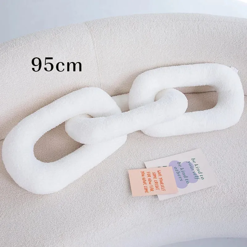 60-95CM Creative Iron Chain & Knot Pillow Stuffed Soft Sofa Cushion Nordic Style Home Plush Decoration Irregular Shaped Plush