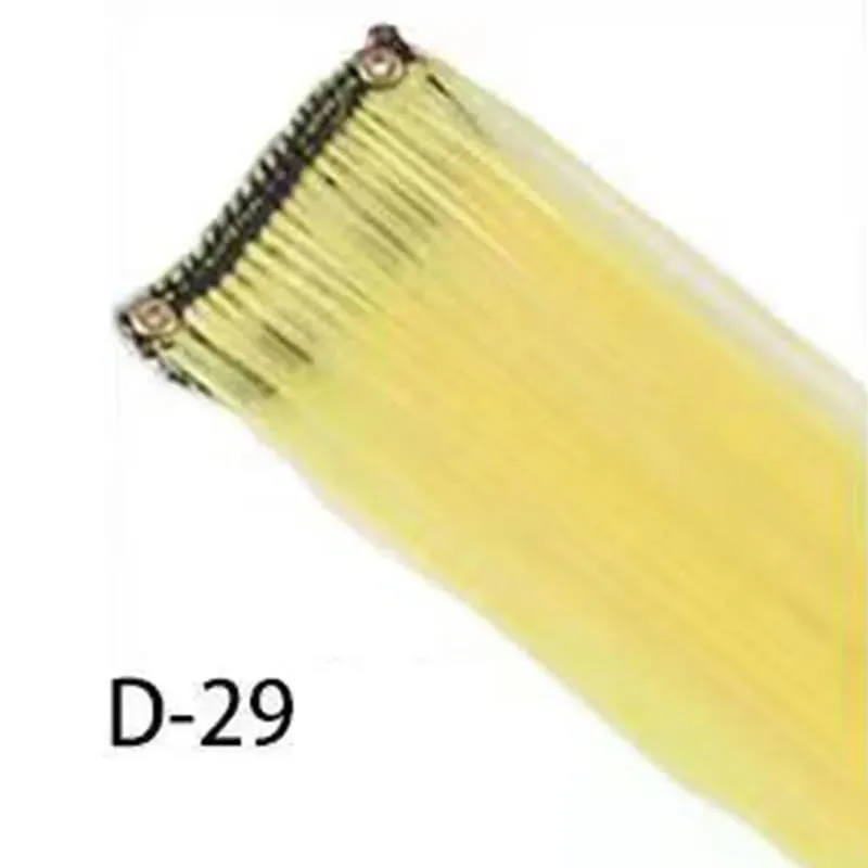 Synthetic 10Pcs colorful Hair Extensions Clip in Colored Party Highlights Extension for Kids Girls Long Straight Hairpiece