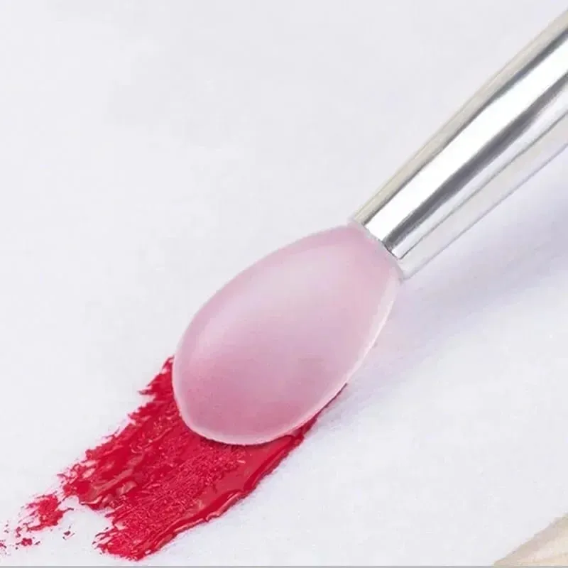 3/5/10Pcs Soft Silicone Lipstick Brush Lip Stick Applicator Portable Clear Handle Clean Microbrush Lipgloss Beauty Tool