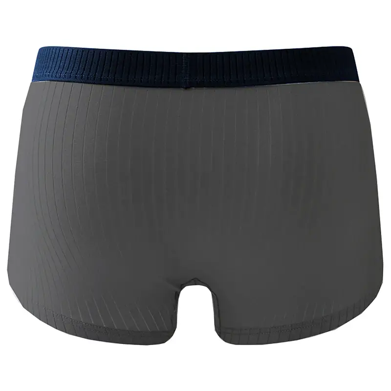 4-Pack Men's Cotton Boxer Briefs - Ribbed Texture, Contrast Waistbands, Soft & Breathable