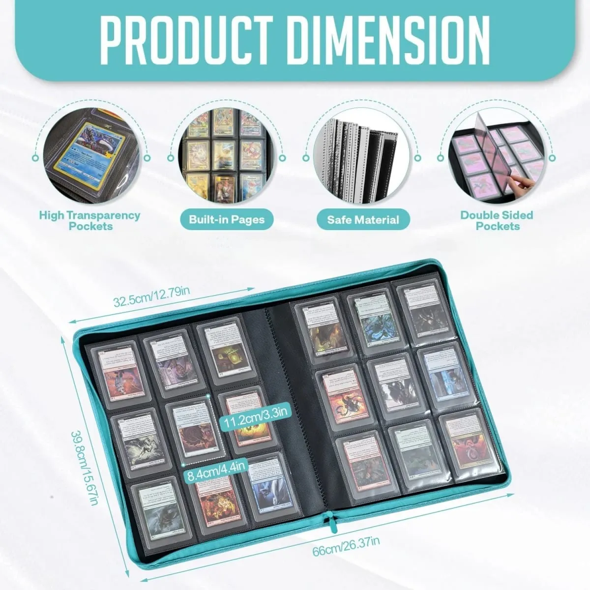 Toploader Binder Holds 360 Top Loader 9 Pocket Top Loader Binder for 3' X 4' Rigid Cards Toploader Card Binder