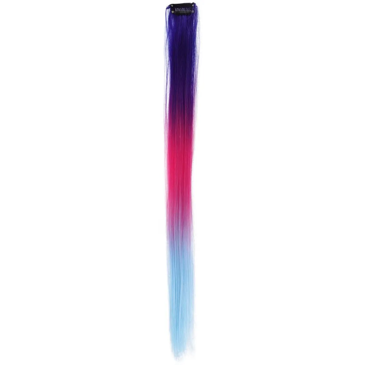 1Pcs Gradient Color Clip in Hair Extensions Party Highlights Wig Synthetic Straight Hairpiece for Girls Kids Christmas Party Use