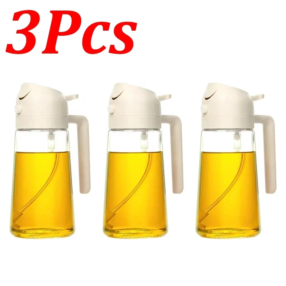 1-4Pcs 500ml 2in1 Oil Sprayer Plastic Cooking Olive Oil Sprayer Baking Oil Spray for Kitchen Air Fryer Baking Salad Grilling BBQ