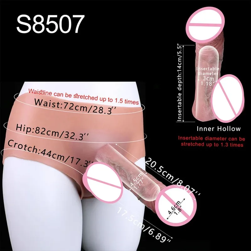 Dildo Berongga Tebal Tali Lelaki Dildo Berongga Besar Dick Extender Silikon Realistik Besar Zakar Mainan Seks Untuk Seks Pasangan