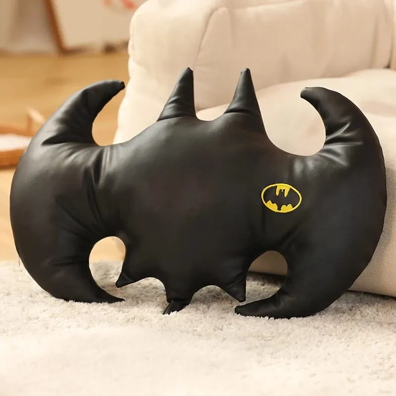 Pictorial Black Bat Shaped Plush Pillow Cool Superman Sofa Cushion Bay Window Nap Pillow Stuffed Animal Toys Hobbies Xmas Gifts