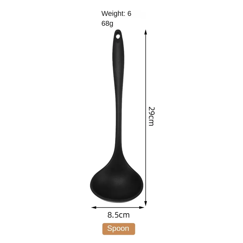 1/10PCS Food-Grade Silicone Kitchen Tools Set Heat-Resistant Slotted Spoon for Non-Stick Cookware & Hot Pot Multi-Use Strainer