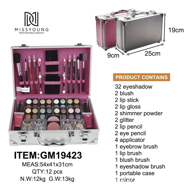 56Pcs Makeup Starter Kit Professional Makeup Set With Makeup Case Holiday Beauty Gift Set Starter Cosmetics Full Kits For Women — image 4