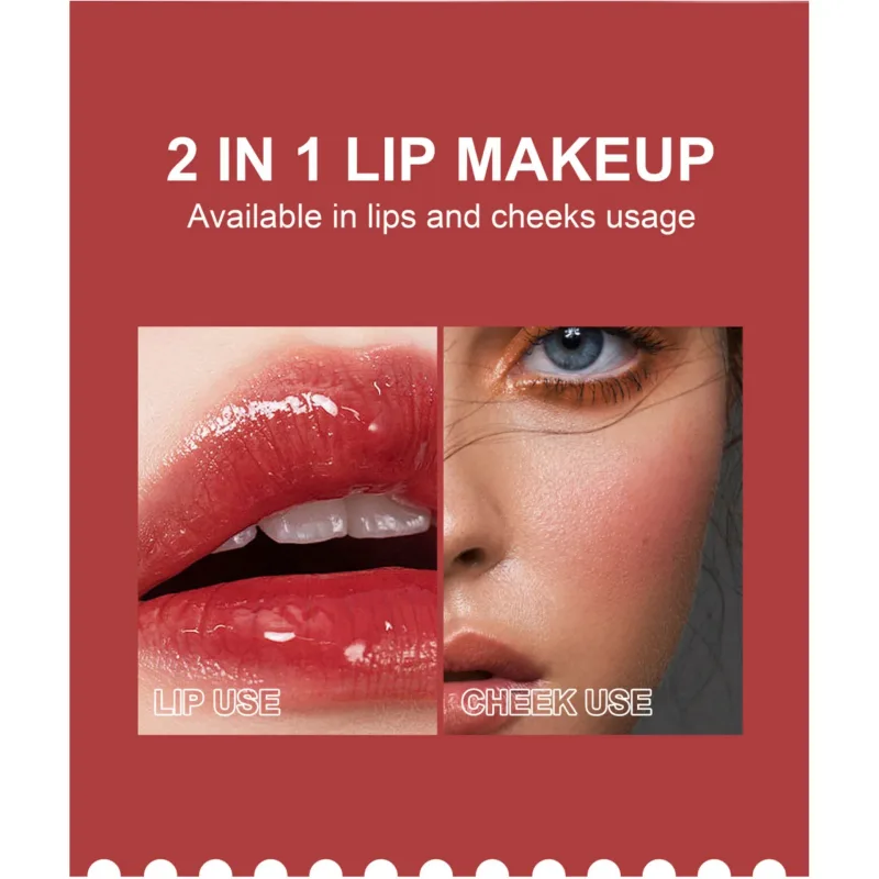 Multi-use 6 Colors Lip Gloss Cheek Tint Long Lasting Moisturizing Lip Dye Blush Makeup Lip Stain Glossy Lipgloss Cosmetics