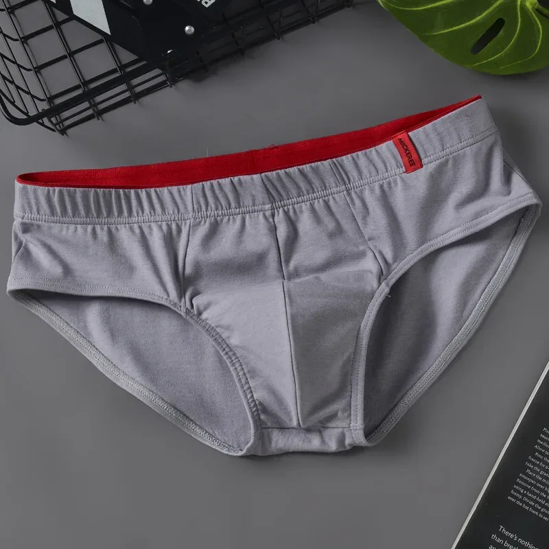 Men Briefs Solid Color Cotton Youth Briefs Waist Comfortable Sexy Explosion Trend Breathable Underwear Sissy Panties — image 9