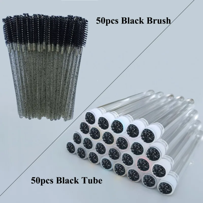 50/100 pz Riutilizzabile Ciglia Pennello Tubo per Estensione Ciglia Usa E Getta Mascara Bacchette Sopracciglio Applicatore Pennello Ciglia Pennelli
