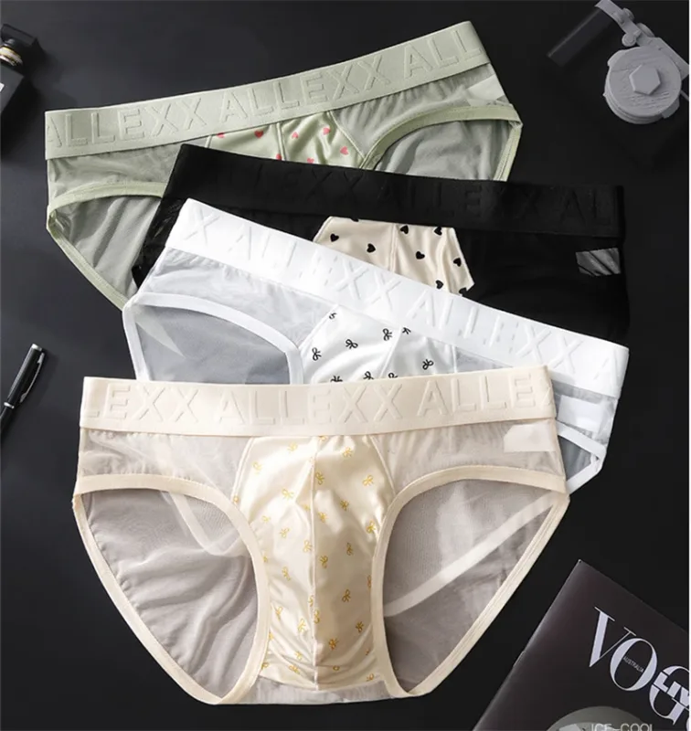 大人 18 プラス cueca メッシュメンズ下着レターウエスト cuecas masculino プリント calzoncillos hombre 3D 凸バッグ男ランジェリー新しい — image 2