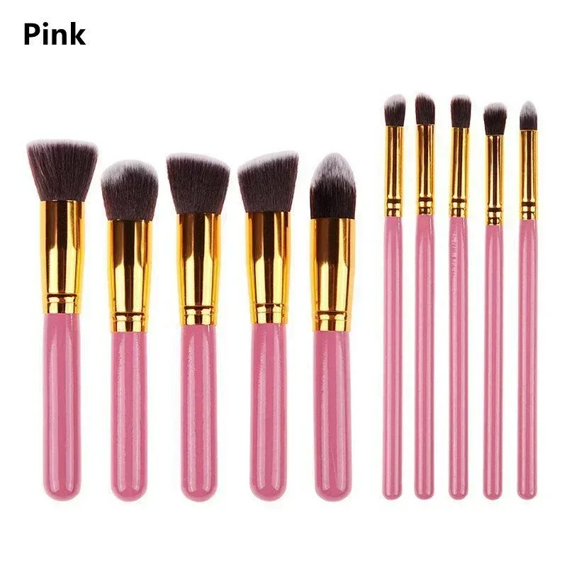10PCS Makeup Brushes Set Professional Soft Bristles Eyeshadow Foundation Blending Brushes for Makeup Artists Pink White Black — image 7
