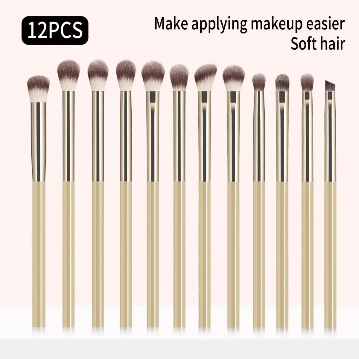 12PCS Eyeshadow Makeup Brushes Set Soft Synthetic Hair Blending Shader Angled Liner Brushes for Eye Makeup — image 1