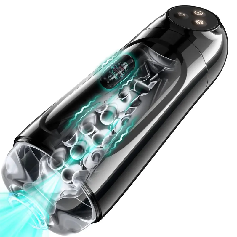 Automatic Male Masturbator 10 Sucking Vibrating Modes Mastubator Cup with 3D Realistic Textured Pocket Pussy Sex Toys for Men 18