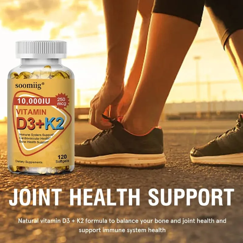 Vitamin D3 K2 Softgel Capsule Supplement Support Joint Bone and Immune Health Strong Bones & Healthy for Men Women — image 3