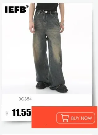 Korean Style Men's Jeans Casual Solid Color Washed Simple All-match Trousers Cleanfit Wide Leg Loose Male Jeans New 9W4253