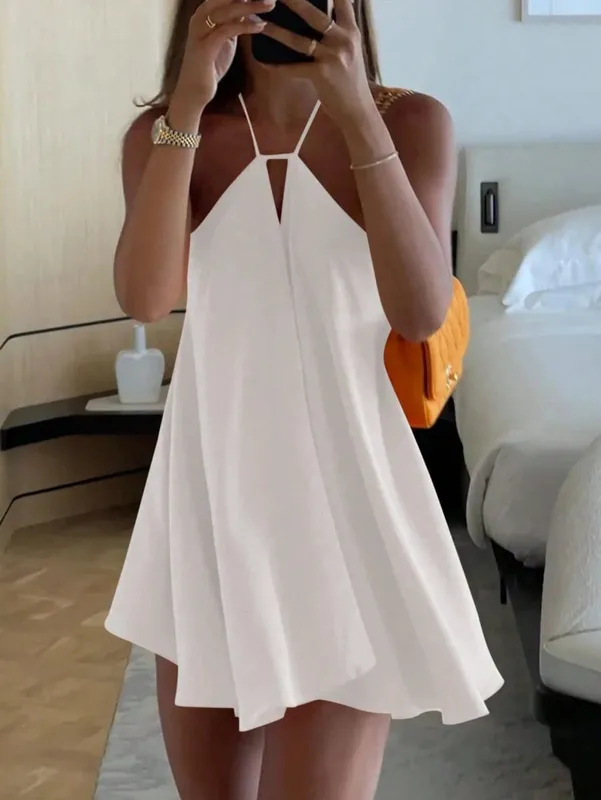 Sexy Party Off Shoulder Dresses 2025 Women's Elegant Sleeveless Hollow Out Beach Dress Backless High Street Lady Summer Vestidos