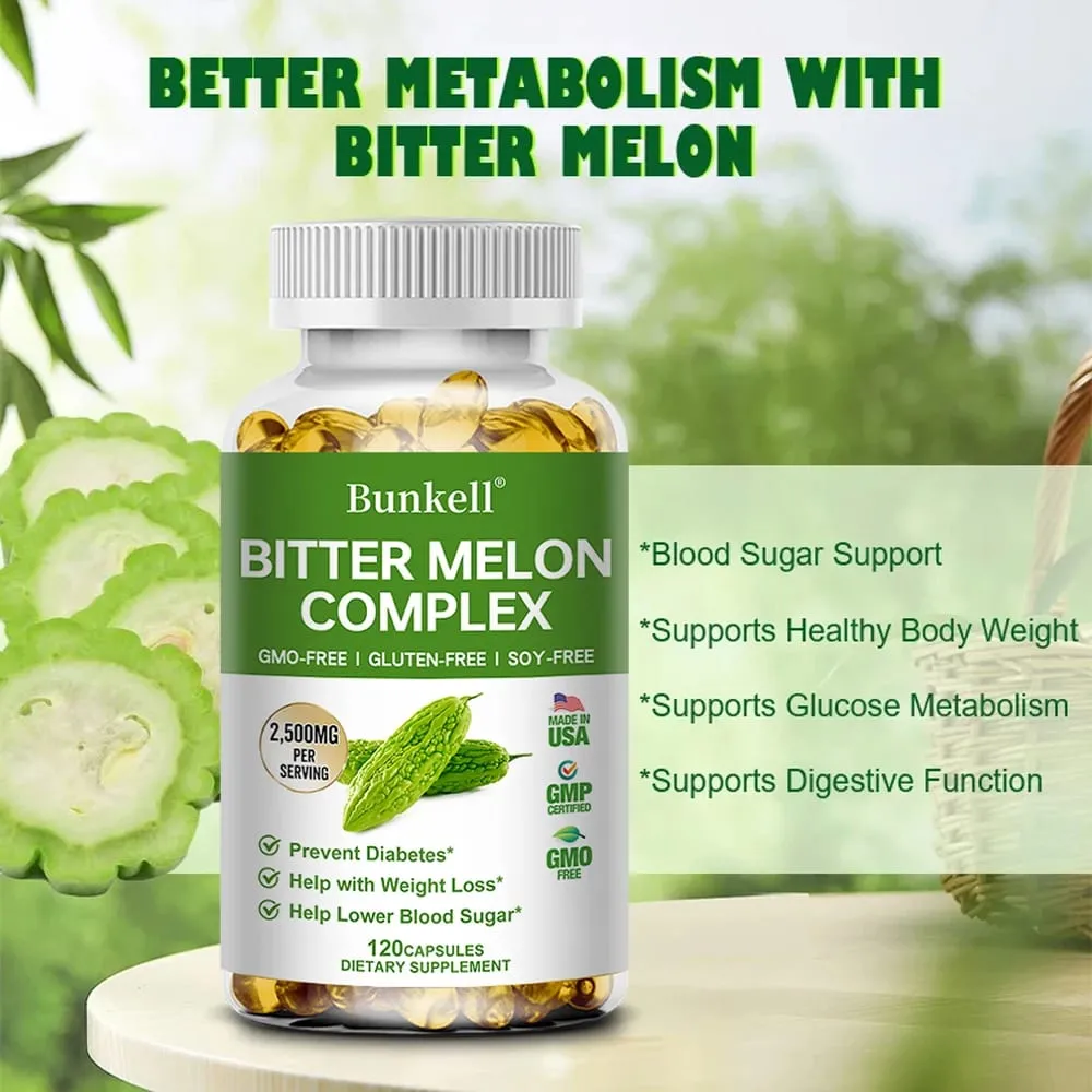Organic Bitter Melon Extract Capsules - Supports Weight Management and Blood Sugar Balance Detoxification Skin Beauty — image 1