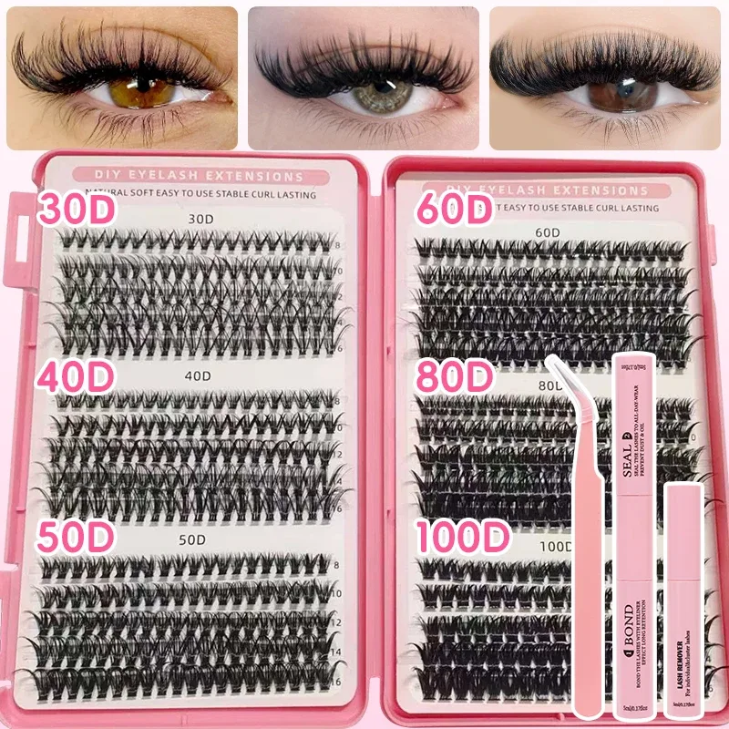 DIY Manga Spiky Cluster Lash Extensions Natural Mega Volume Individual Pre-Cut Segmented Lashes for At-Home Eye Makeup — image 13