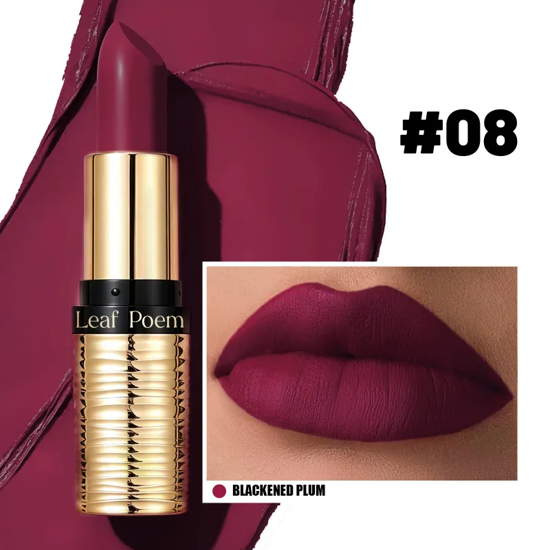8 Colors Purple Matte Lipstick Waterproof Nude Brown Lip Tint Tone Long-lasting Velvet Matte Lipstick for Women Makeup Cosmetics
