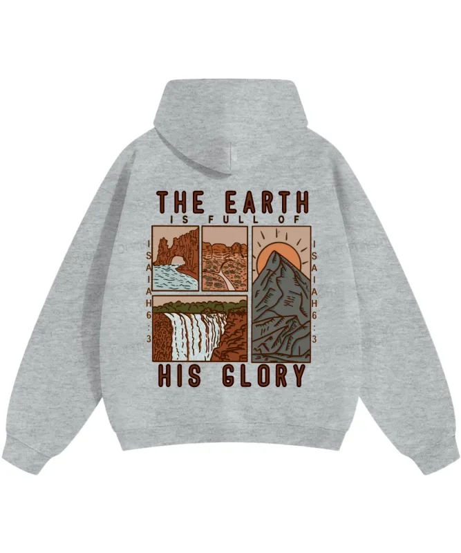 THE EARTH IS FULL OF HIS GLORY Hoodies Christianity Isaiah 6:3 Streetwear Fall Fleece Casual Hooded Pullover Men Women Clothing — image 8