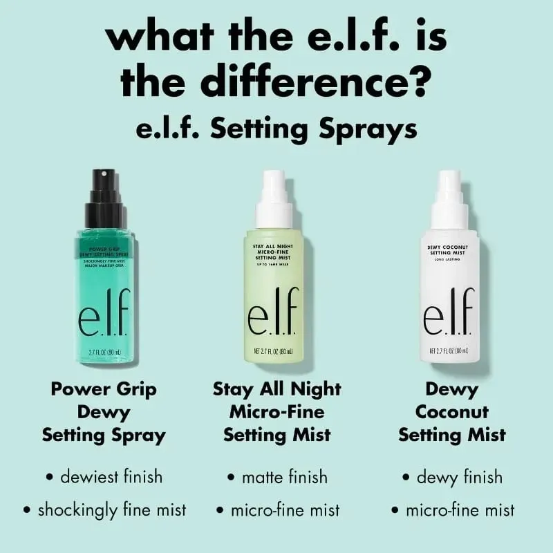 Original ELF 75ml Power Grip Refreshing Easy Absorb Moisturize Facial Primer Firming Hydrating Pre-makeup Setting Spray Products