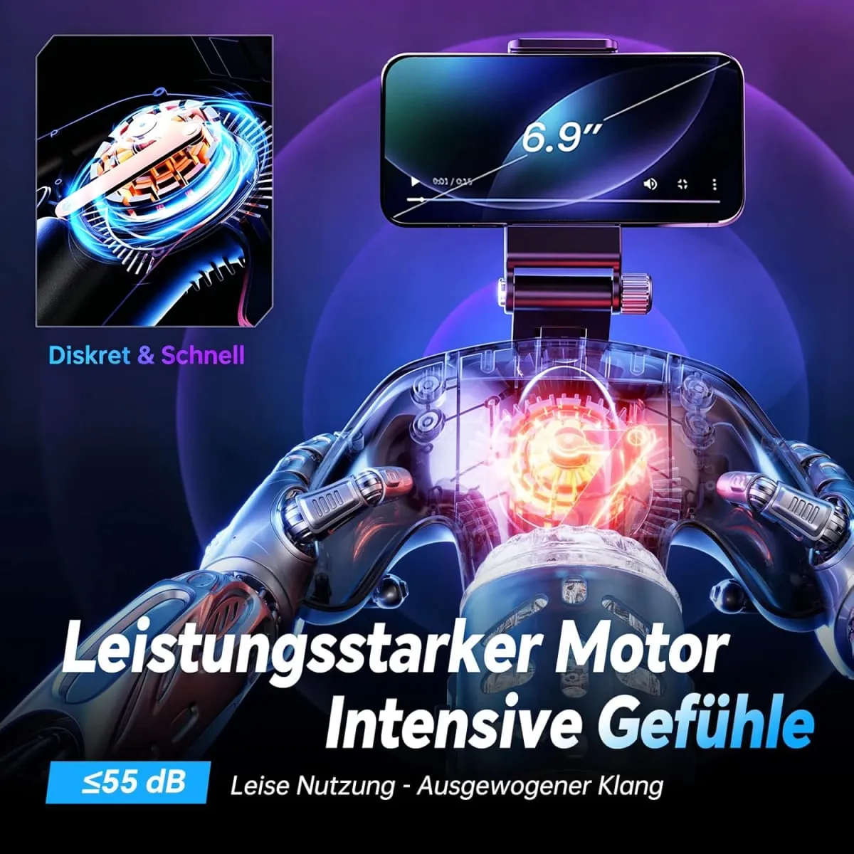 Automatic Male Masturbator Electric Pocket Pussy Masturbator with Mobile Phone Holder Double-Sided Buttons Sex Toy For Men