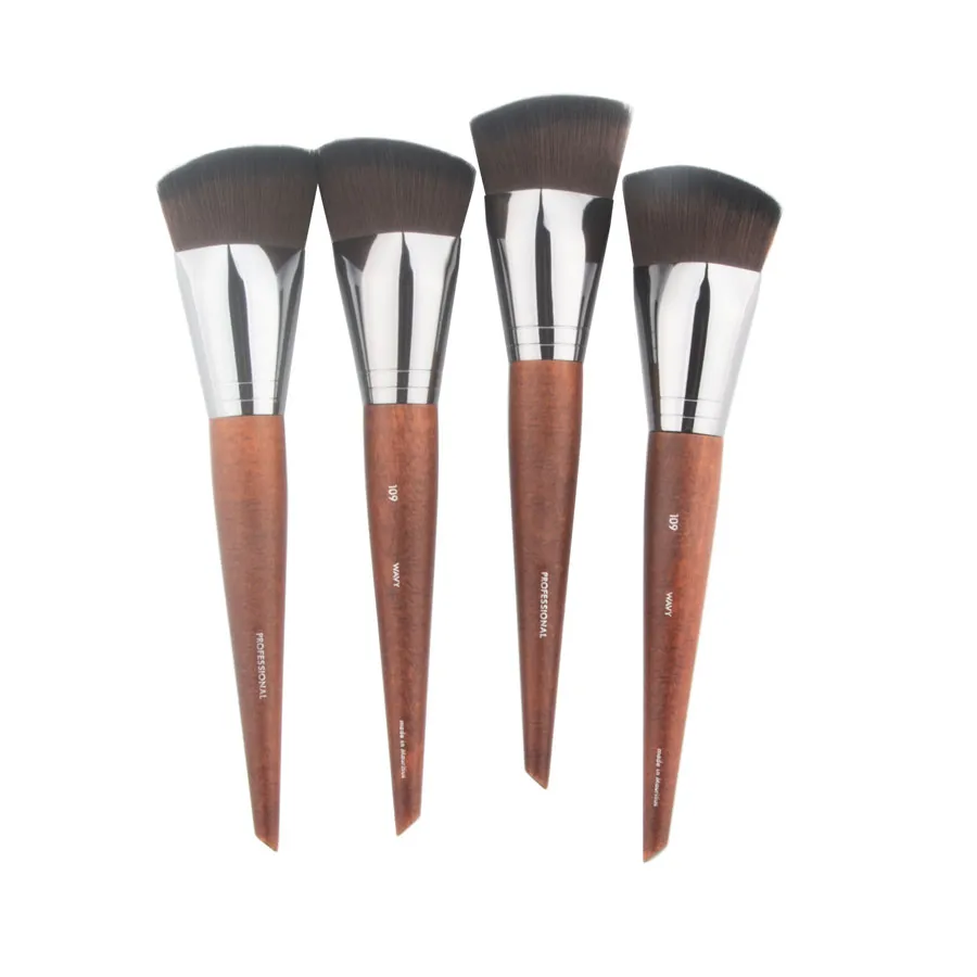 1 piece 109 Flat Foundation Makeup Brushes Diamond Liquid Foundation Make up Brush BB Cream Wood handle Face cosmetic tools — image 2