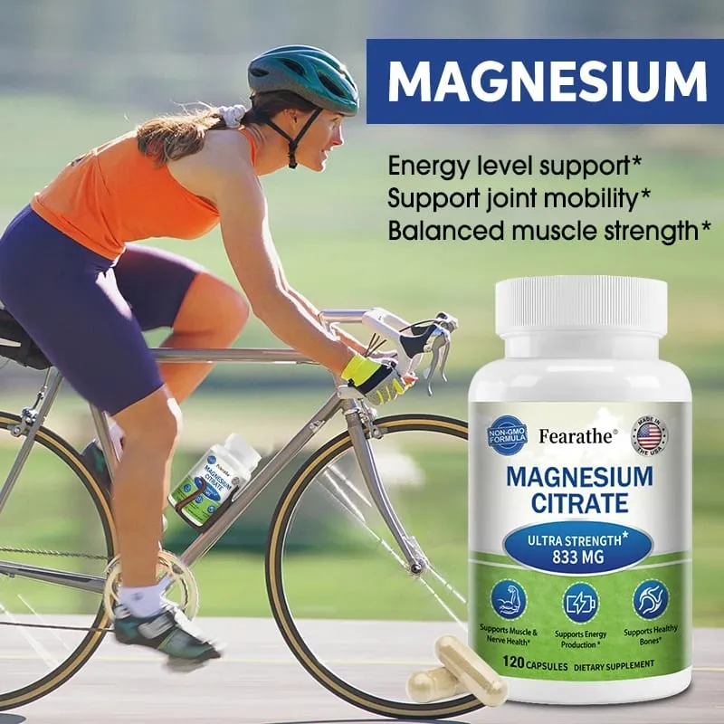 Cápsulas de citrato de magnesio Ayuda nutricional altamente absorbible Relajación Sueño Hueso Corazón Nervio Músculo y metabolismo