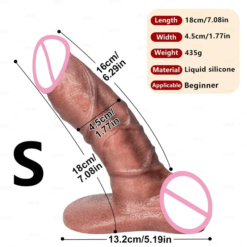 Vibrador de silicone grosso xxl com ventosa grande, massageador de silicone macio e realista, textura de nível de poros, brinquedo sexual para pênis — image 10