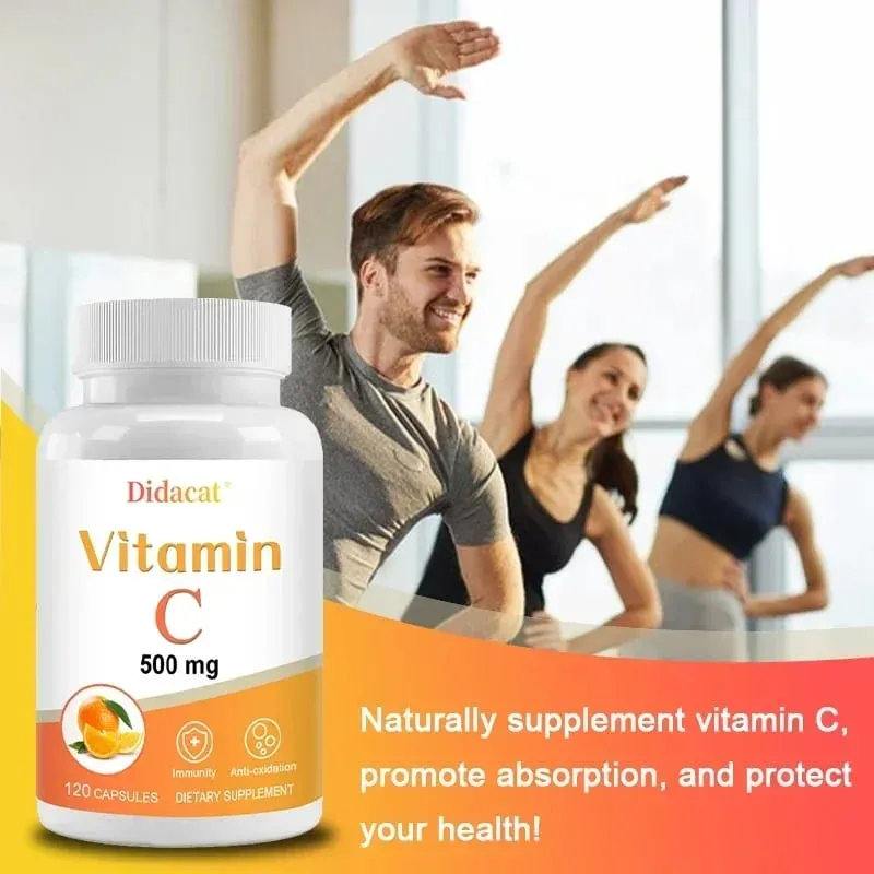 Vitamin C 500 mg 120 Capsules - High Absorption Antioxidant Supplement Immune System and Collagen Supplement Non-GMO