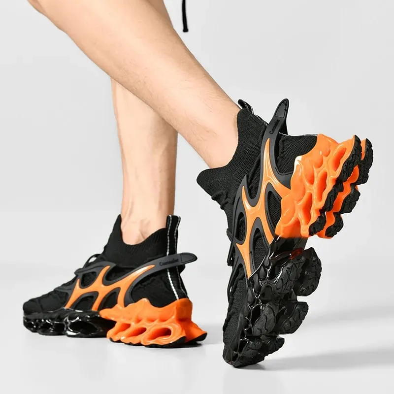 Men's Blade Type Shoes Breathable Shock Absorption Running Shoes Non-Slip Shoes For Jogging Tennis Gym Casual Walking Sneakers