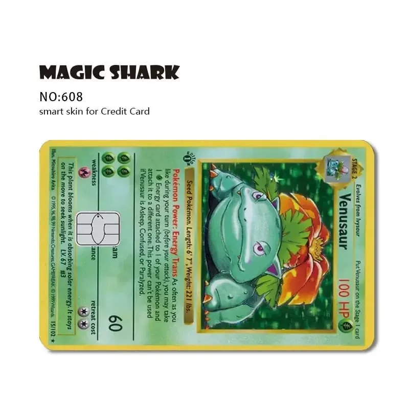 2025 New Pokemons Charizard Blastoise Bulbasaur Eevee Metwo Sticker Film Skin Cover for Credit Debit Card