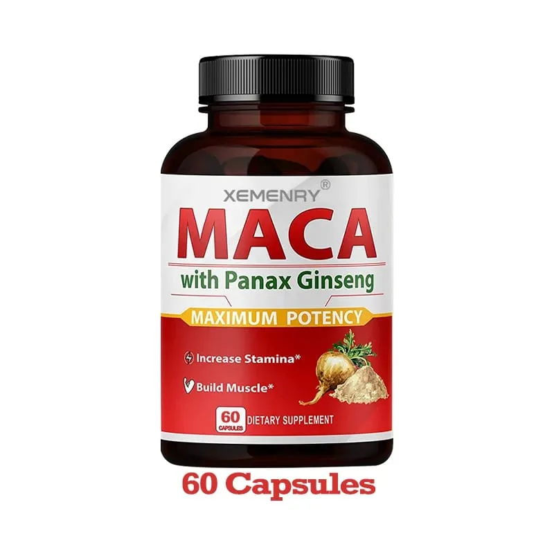 Maca Capsules - Increase Size Hardness Improve Strength Relieve Fatigue Natural Maca Ginseng — image 8