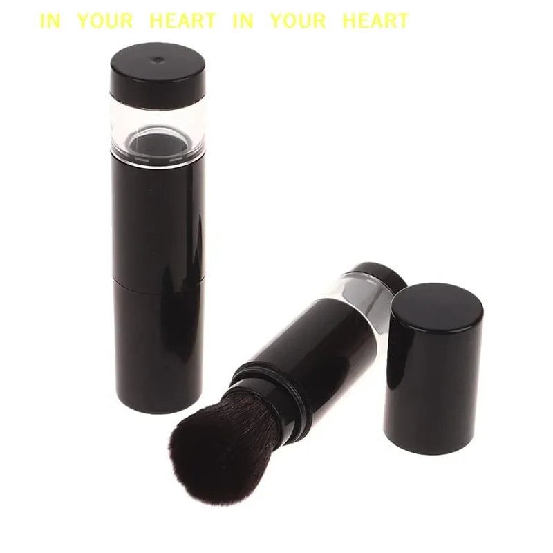【X】 Pennello per fondotinta 2 in 1 Pennello per trucco Vuoto fard da viaggio con barattolo di cipria ricaricabile Strumenti di bellezza per il trucco