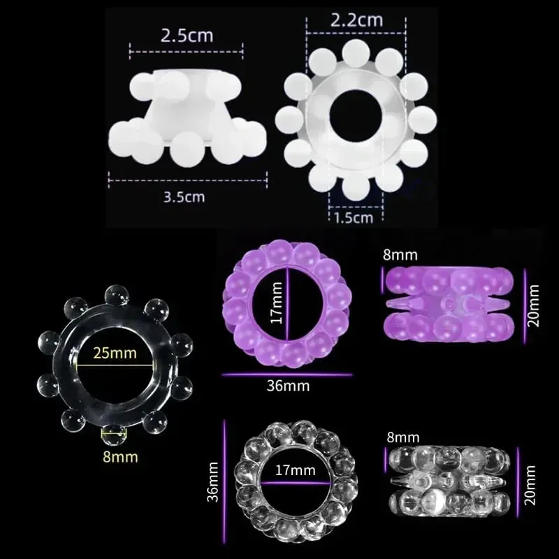 3 stücke Stretchy Bleiben Hart Perlen Cock Ring Verzögerung Ejakulation Trainer Hodensack Bindung Ball Stretcher Silikon Cockring Männer Sex Spielzeug