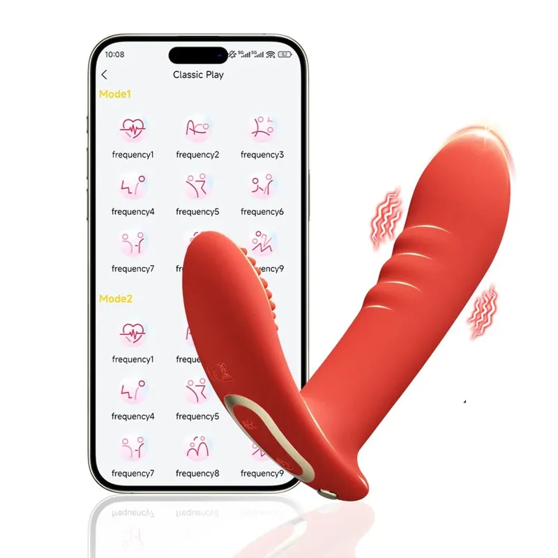 Vuxentillbehör APP Kontroll Dildo Vibrator Vagina Vibrator Kvinnlig Klitorisstimulator Onani Vuxen Sexleksak för Kvinna
