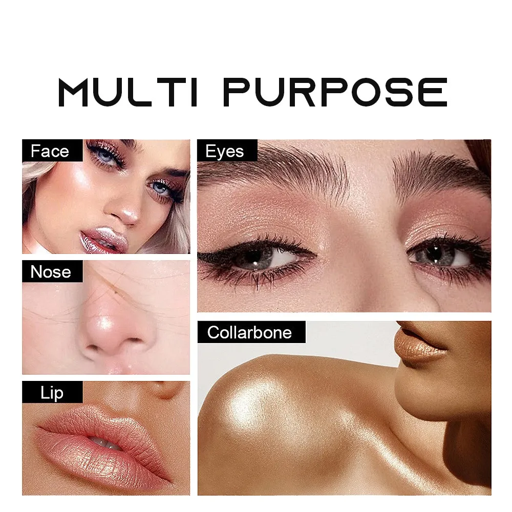 Double Color Eyeshadow Stick Glitter Highlight Shadow Stick Eye Makeup Waterproof Lasting Shimmer Metallic Eyeshadow Makeup