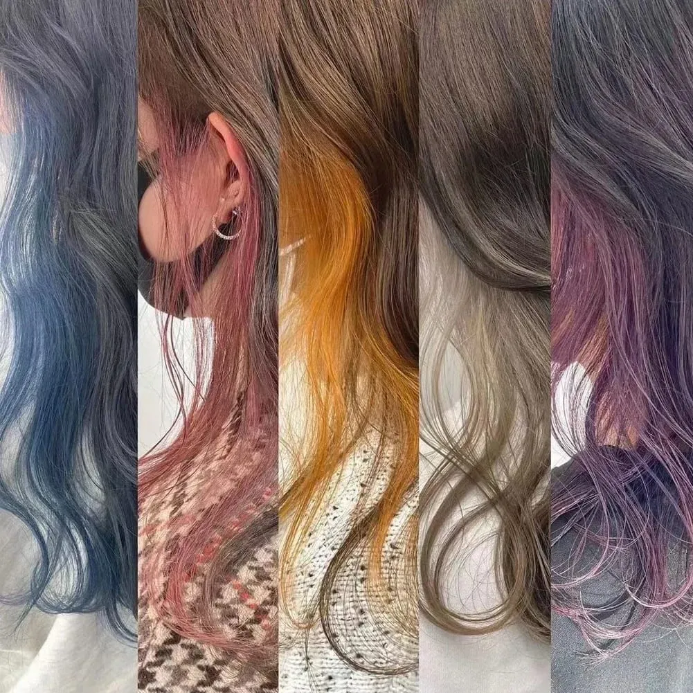 Colored Large Wave Long Curly Wig Ear Hanging Dye Hair Extensions Invisible High Temperature Silk Synthetic Wig Patch