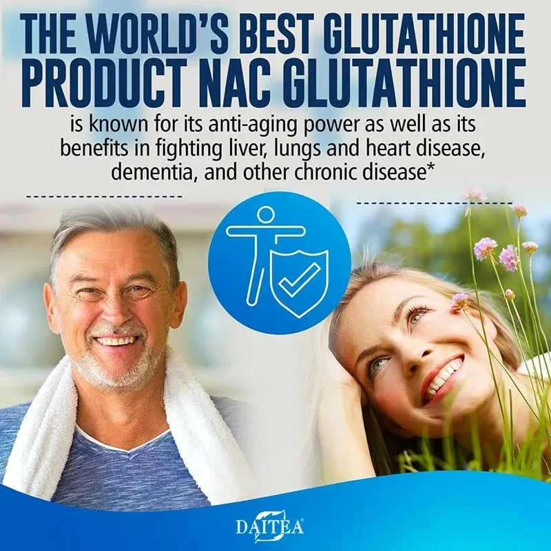 Daitea NAC Supplement - Milk Thistle Glutathione Collagen Capsules - Skin Health & Vitality Detoxification Immune Support