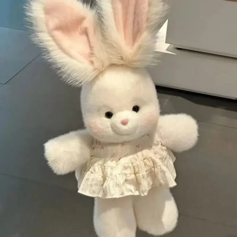 Regalo creativo Morbido coniglio di peluche Cuscino di peluche Supporto emotivo Peluche da 17,7 pollici con orecchio lungo Cuscino di peluche carino