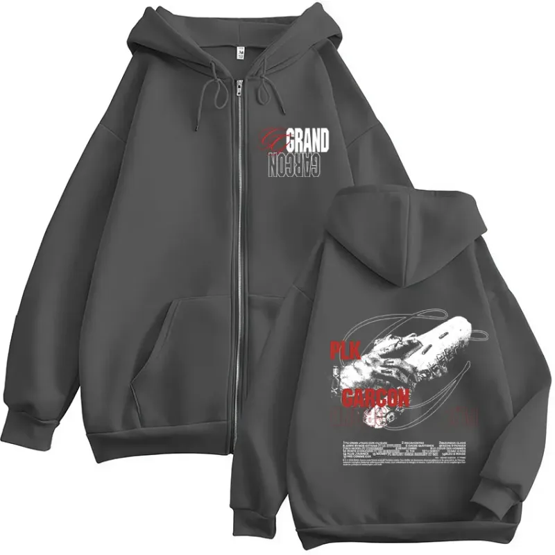 Rapper PLK Grand Garçon 2026 Album Tour Zipper Hoodies Men Women Clothing Fashion Zip Up Fleece Hooded Sweatshirts Jacket Coats