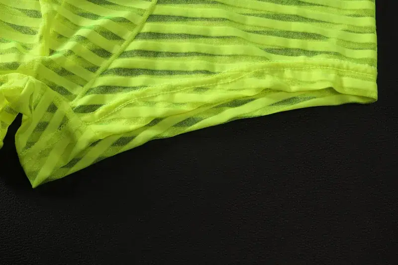 Transparent Underwear Sexy Men Ice Silk Striped Boxer Trunk Breathable Underpants U Convex Pouch Panties Man Boxer Briefs Short