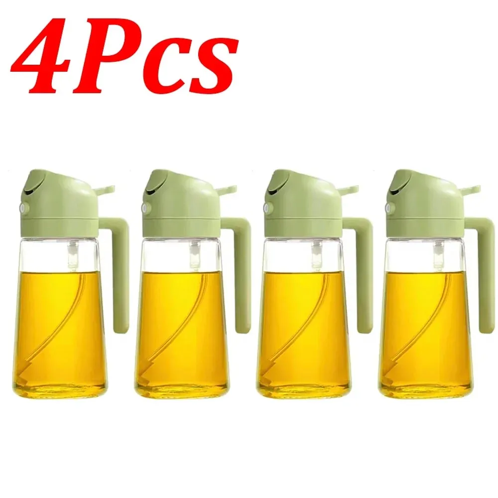1-4Pcs 500ml 2in1 Oil Sprayer Plastic Cooking Olive Oil Sprayer Baking Oil Spray for Kitchen Air Fryer Baking Salad Grilling BBQ