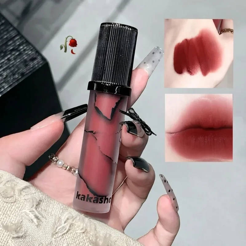 Marble Matte Lip Mud Velvet Soft Fog Lip Tint Long Lasting Non Stick Cup Lip Cosmetics
